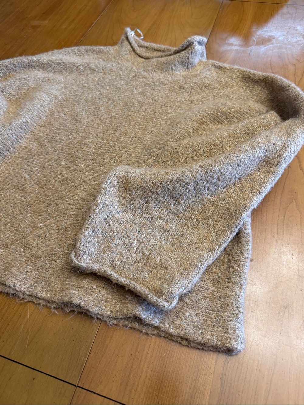 William Rast Light Taupe Mock Neck Wool Blend Sweater | Quiet Luxury | M - Picture 4 of 7